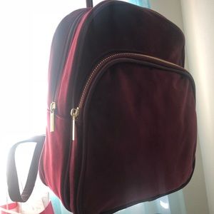 Burgundy Velvet mini backpack